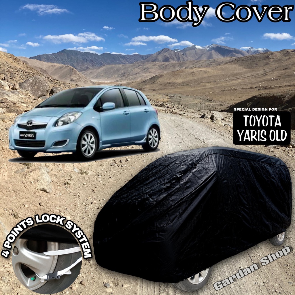 Sarung Mobil TOYOTA YARIS OLD Hitam POLOS Body Cover Toyota Yaris Old Full Black