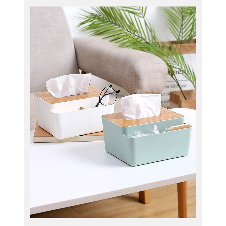 TEMPAT TISU / TISSUE BOX / TEMPAT TISSUE DENGAN SEKAT MINIMALIS AESTHETIC KOTAK TISSUE PENYIMPANAN MULTIFUNGSI