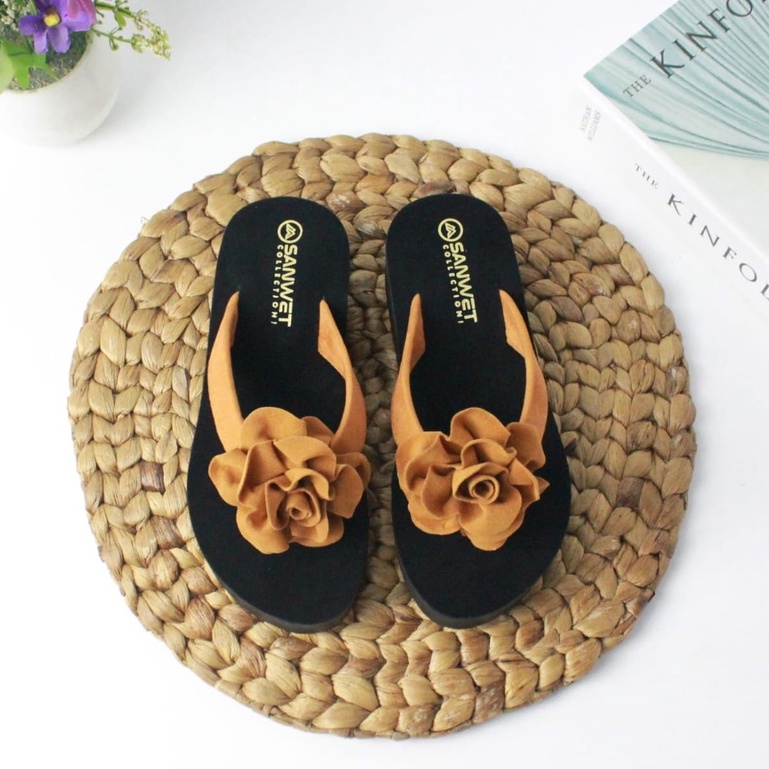 Sandal Wedges Anak Perempuan Motif Bunga Terbaru High Qualitty