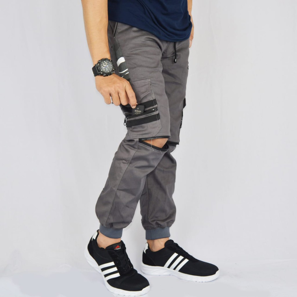 Celana Jogger Cors, Jogger Cargo Zipper