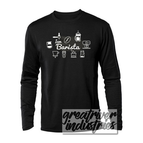 kaos distro iam barista coffee lengan panjang