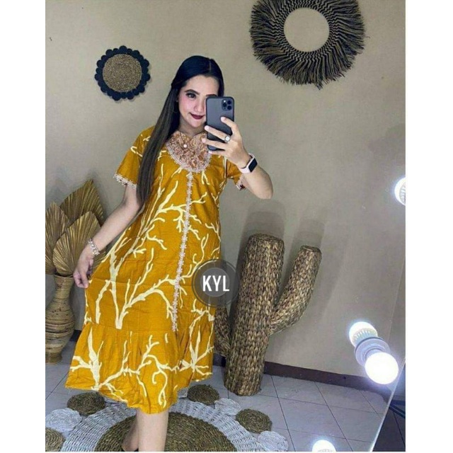 DASTER ARAB RENDA MOTIF KIPAS/DASTER  BORKAT KEKINIAN/DASTER ARAB MOTIF-Kuning akar