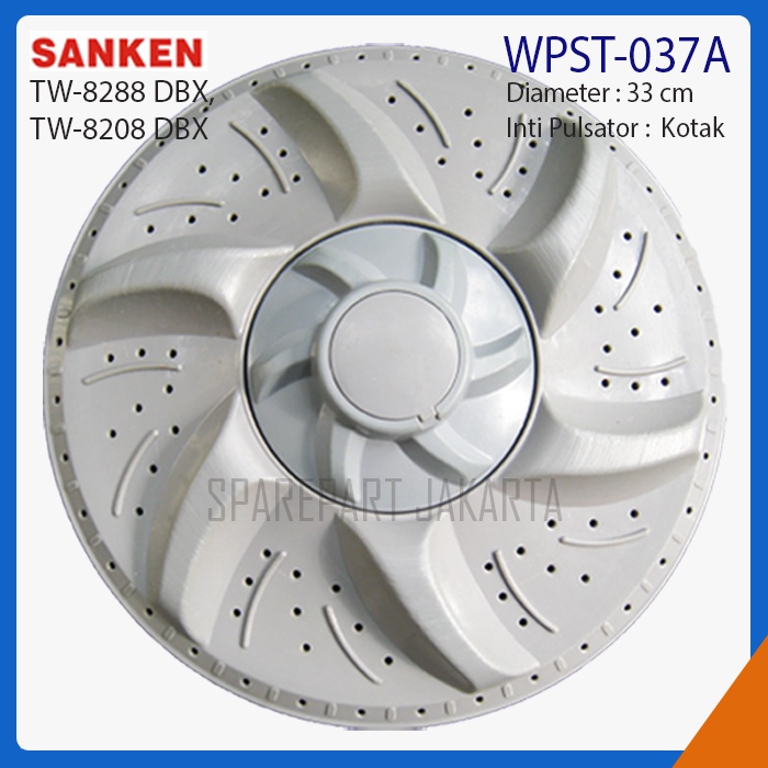 SPAREPART JAKARTA - Pulsator mesin cuci Sanken Diameter 33cm As kotak WPST-037/sparepart mesin cuci 