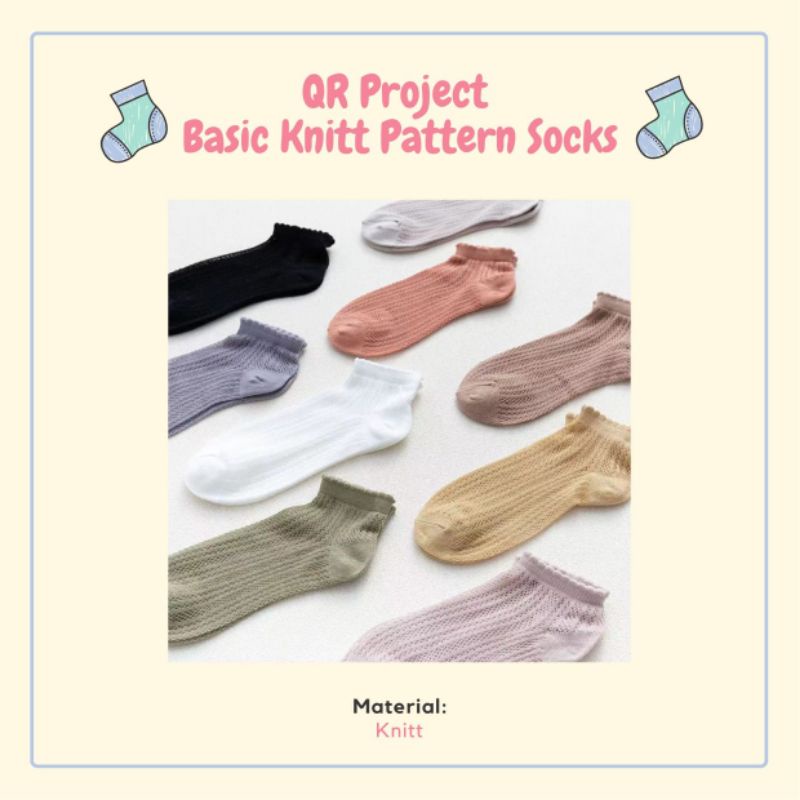 QR Project id Kaos Kaki Rajut Pola Basic Knitt Pattern Socks