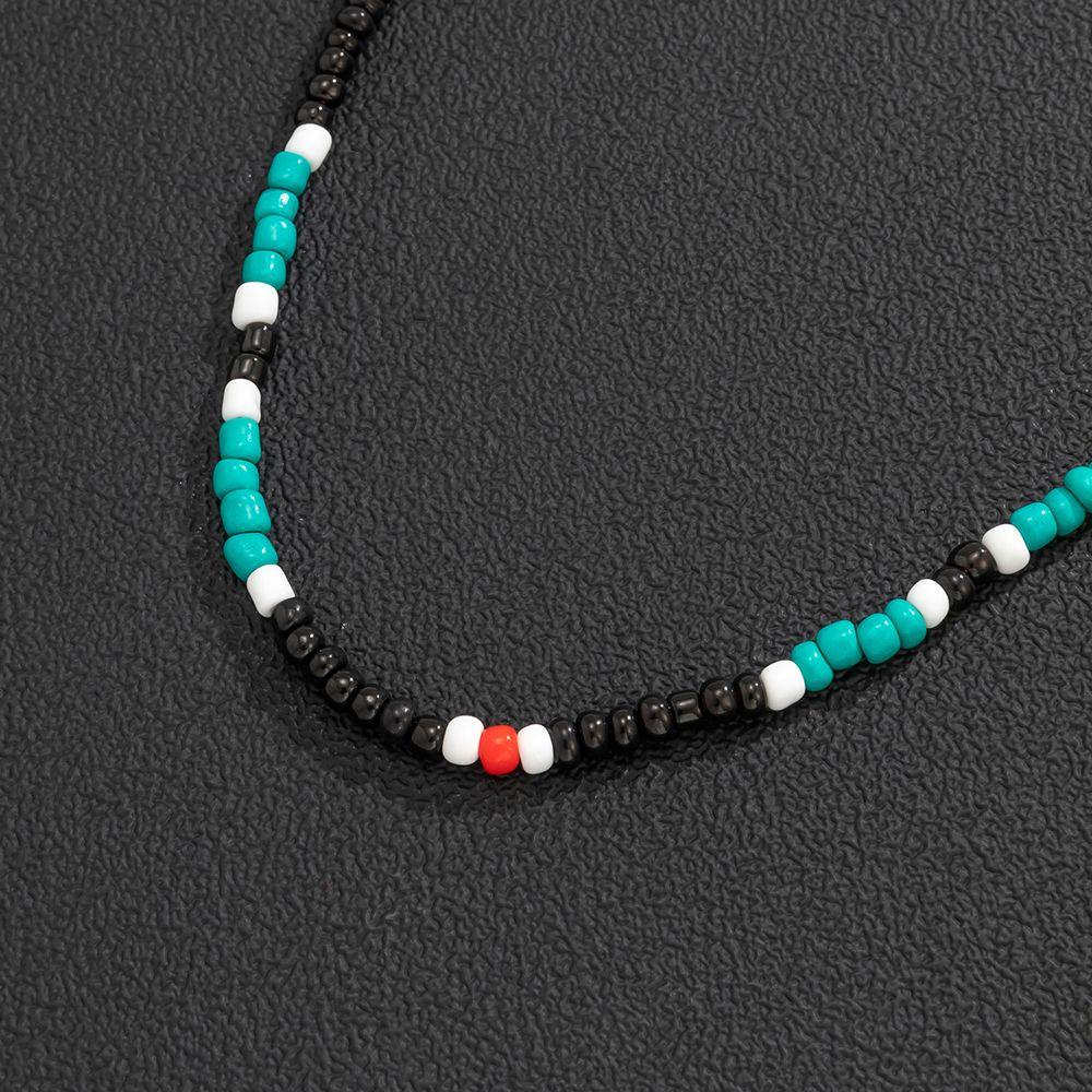Mxbeauty Pria Kalung Retro Sederhana Boho Beads Pantai Kalung Musim Panas Wanita Rantai Klavikula