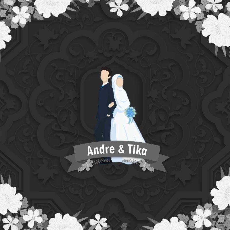 Undangan Video Pernikahan Undangan Digital Undangan Wedding Kode SILVER006-HITAM