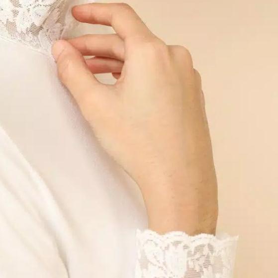 ➻ Manset Renda lengan panjang atasan baju kaos wanita Bodyfit uniqlo promo murah clothing clover ♂