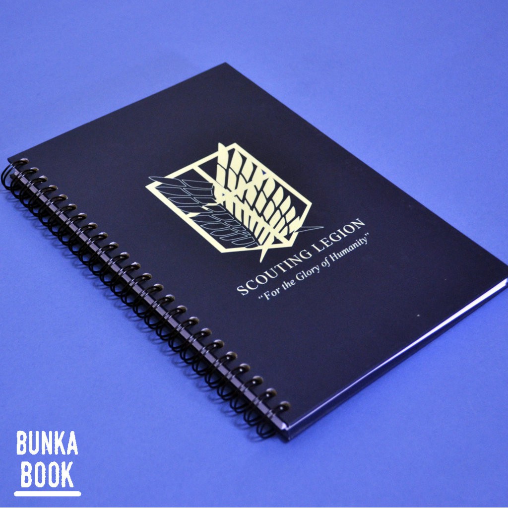 

Note Book Hardcover Ring Anime Shingeki no Kyojin Scouting Legion Ukuran A5 Jurnal Agenda Planner Notebook Gift Couple