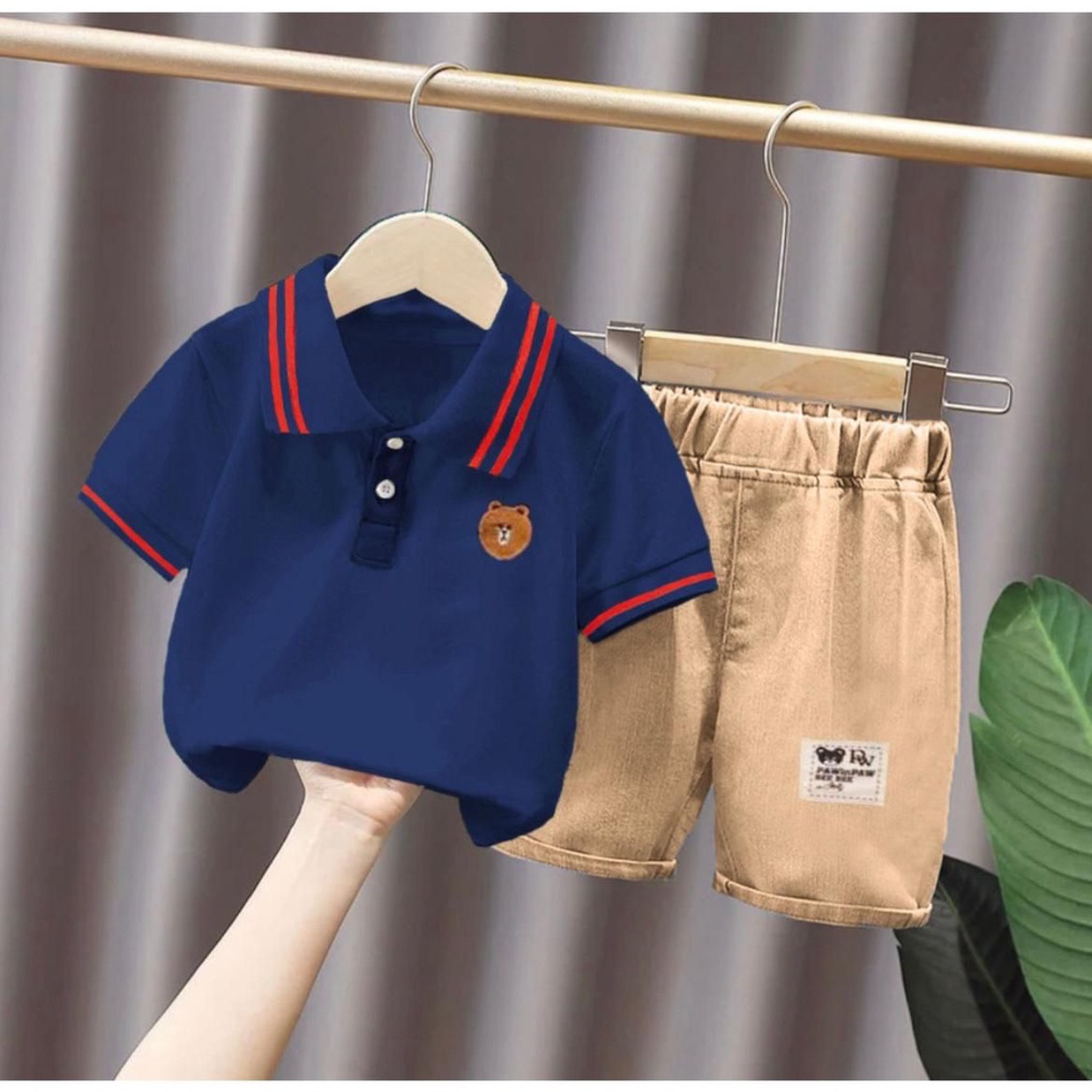 PROMO// SETELAN BAJU POLO TRENDY BAYI ANAK MOTIF POLO BEAR USIA 6 BULAN-5 TAHUN BAHAN KATUN PREMIUM LEMBUT TERMURAH TERLARIS/ SETELAN BAJU POLO TRENDY BAYI ANAK LAKI-LAKI/ SETELAN BAJU POLO TRENDY BAYI ANAK COWOK/ SETELAN BAJU POLO TRENDY BAYI ANAK COWO