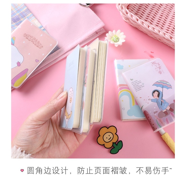 MBA7 Mini Book, Buku kecil anak anak motif lucu A7 tulis gambar catatan notes agenda mini Notepad notebook model pink cewek TK SD