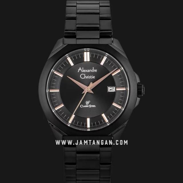 Alexandre Christie AC 8596 MD BIPBA Man Black Dial Black Stainless Steel