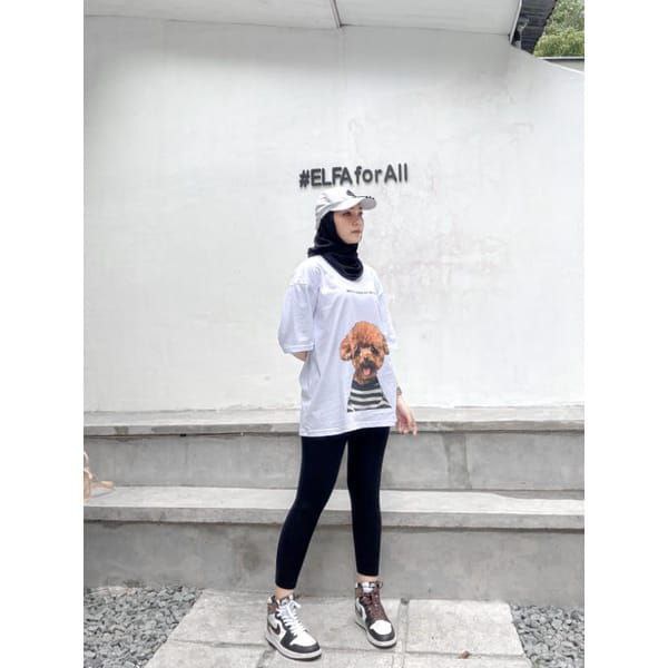 JNY.CO Kaos Cotton Combed Little Puppy Size M-XXL Kerah pakai Rib