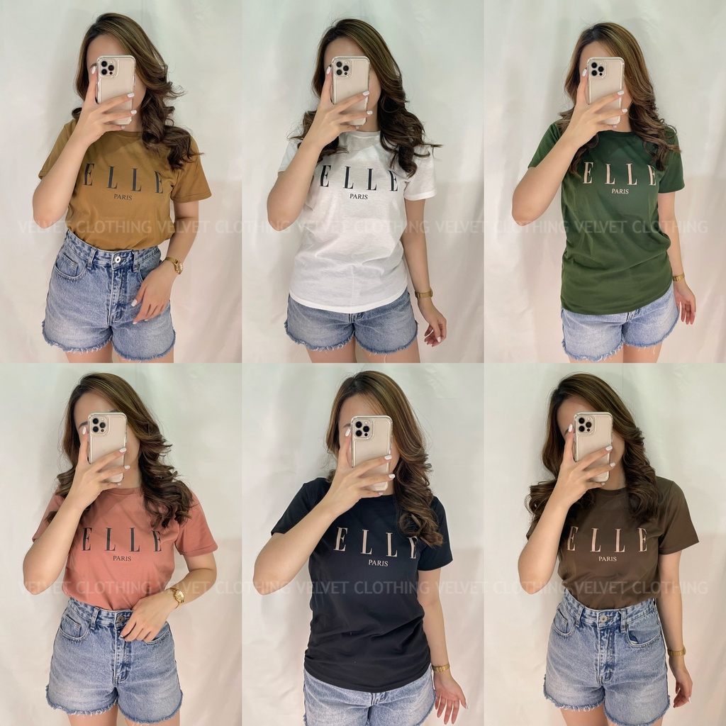 VELVET Kaos wanita cotton combed 30s / kaos wanita premium size L / Atasan wanita terbaru / Kaos ELLE