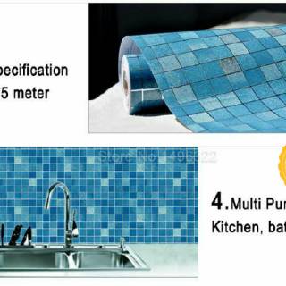 Wallpaper Sticker dinding  kitchen set kamar  mandi  motif 