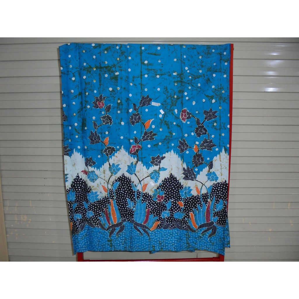 kain batik tulis madura biru tosca hitam