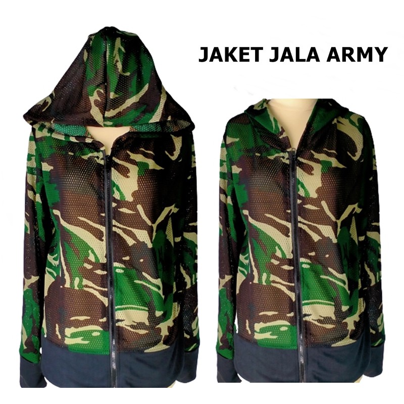 BAJU SENAM ARMY YOGA AEROBIK ZUMBA GYM JAKET BAHAN JALA