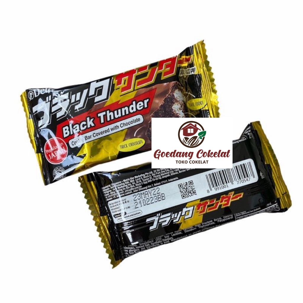 Cinta_Abuhaha Delfi Big Black Thunder Yuraku Cookie Bar Chocolate @21 Gram