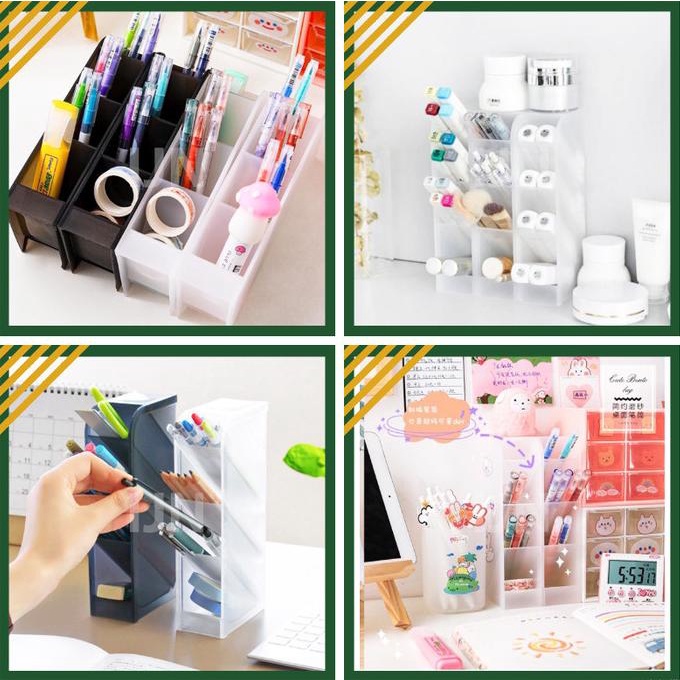 

Rak Mini 4 Sekat Tempat Sendok Alat Tulis Kantor Meja Organizer Table
