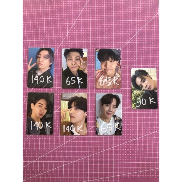 photocard official jungkook, taehyung, jhope, jimin bts be essential