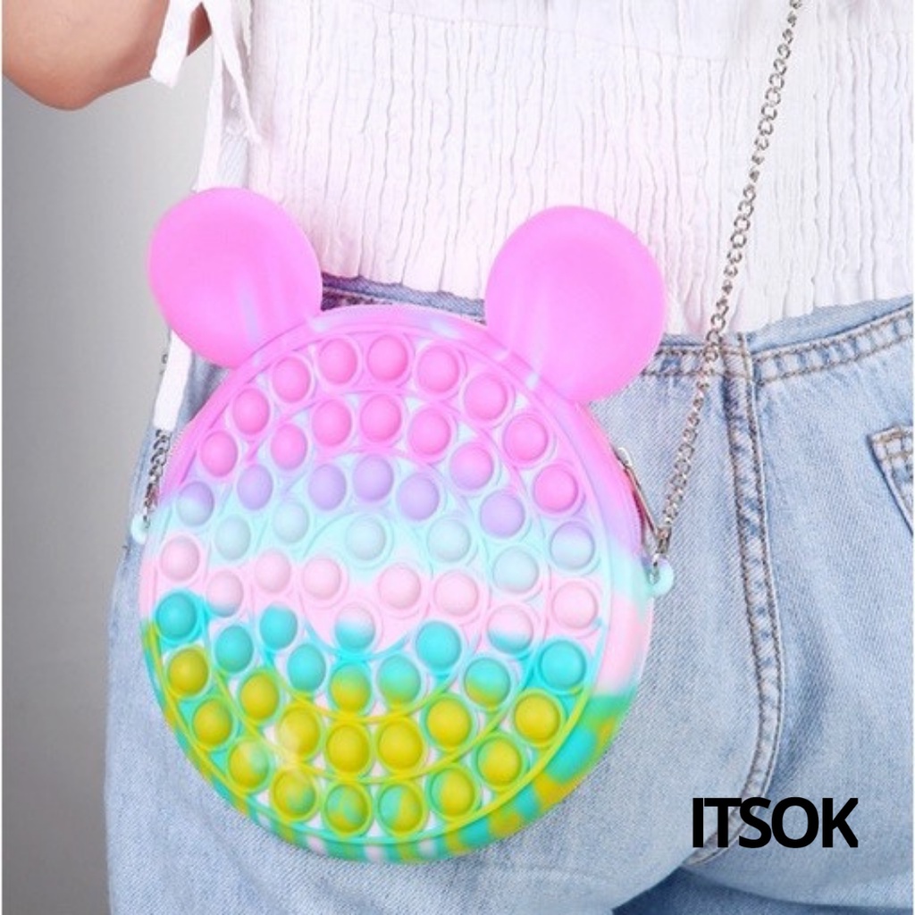 ITSOK TAS Pop it Rainbow / TAS POP IT ANAK / POP IT BAG / TAS SELEMPANG POP IT