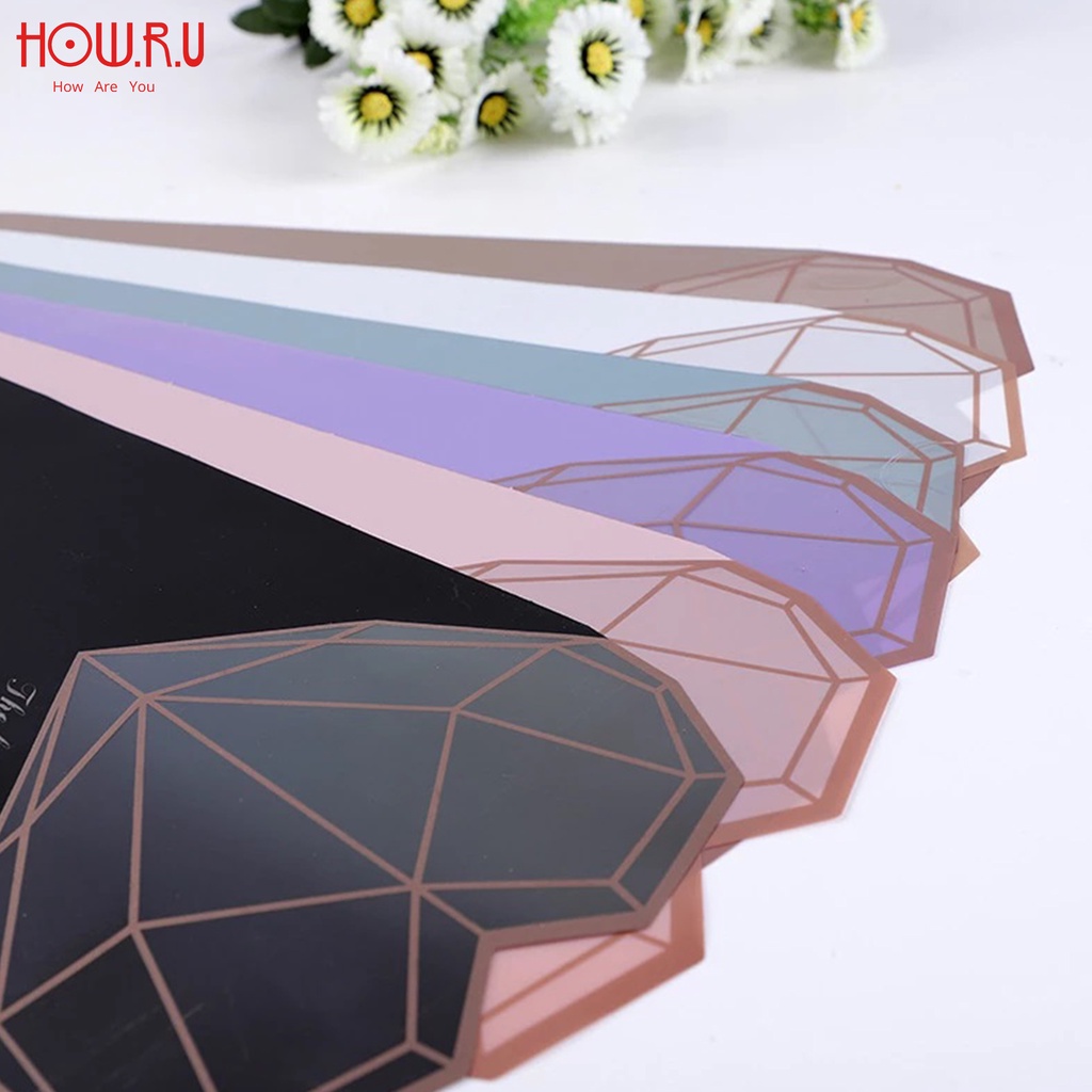 HOW.R.U | 20pcs - Kertas Buket Bunga Single Cellophane Flower Wrapping Model Corong Bentuk Hati