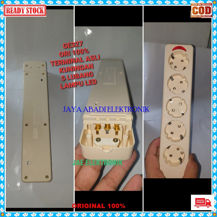 G327 ORIGINAL Stop Kontak Terminal Kuningan 5 lubang socket colokan listrik elektronik elektrik kual