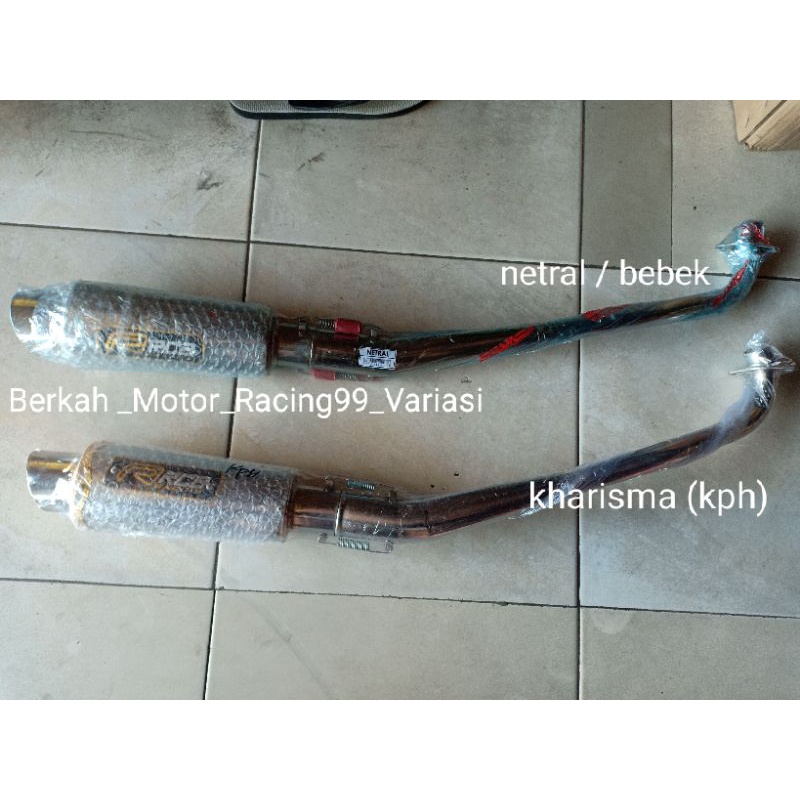 Knalpot Racing Rcb semua kereta bebek, kharisma Supra Jupiter Astrea Revo Blade smash Shogun Supra x
