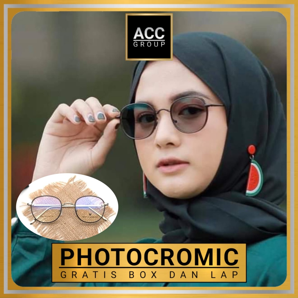 TERBARU FREE BOX DAN LAP PHOTOCROMIC BLUERAY ANTIRADIASI FRAME OPTIK TITANIUM KOREAN STYLE