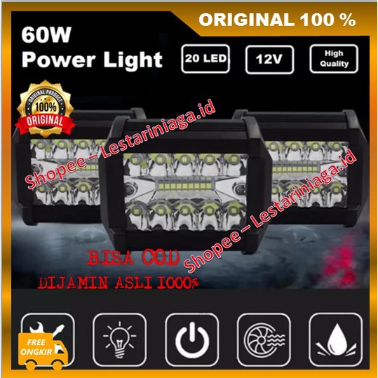 Lampu Sorot 20 Led Lampu Tembak Sorot Touring Offroad LED Motor Mobil 20 Led ORIGINAL