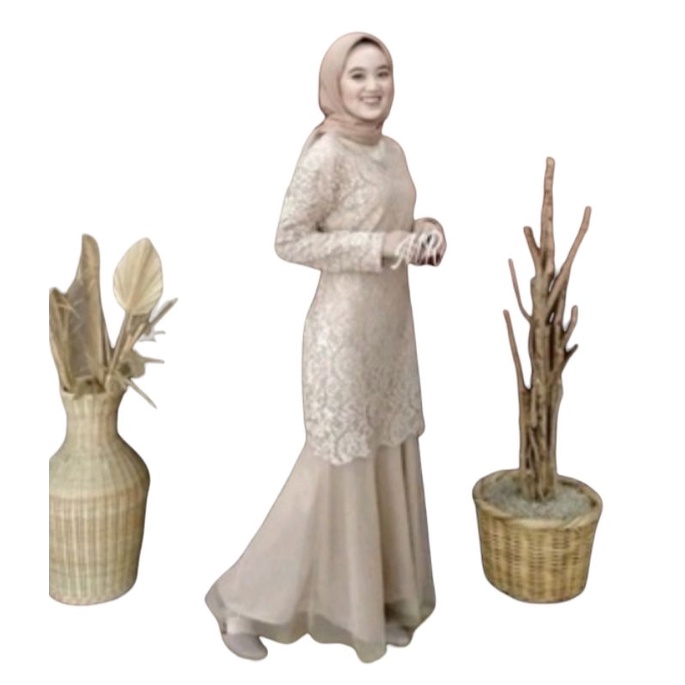 New Kebaya Brokat Artis Fashion Baju Gamis Brukat Wanita Modern Baju Lebaran 2022 Medel Terbaru Gaun