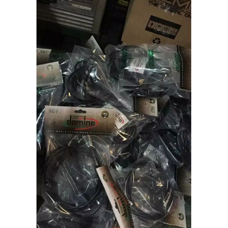 Gas Spontan DOMINO + L Gas Cnc + 2 Kabel Gas Serat Sonic Satria fu Vixion Vario universal kabel 2