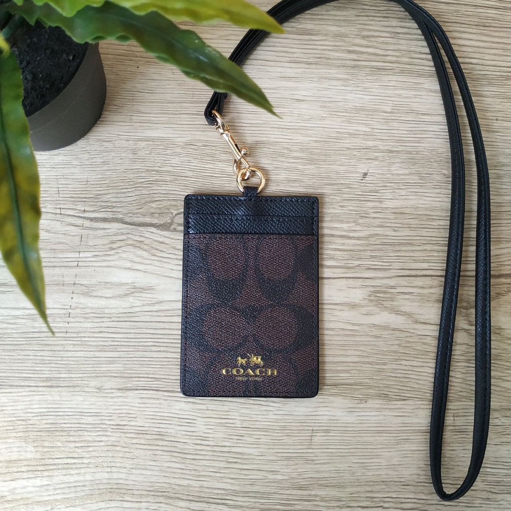

Name Tag Coach Lanyard id Card Case in Signature