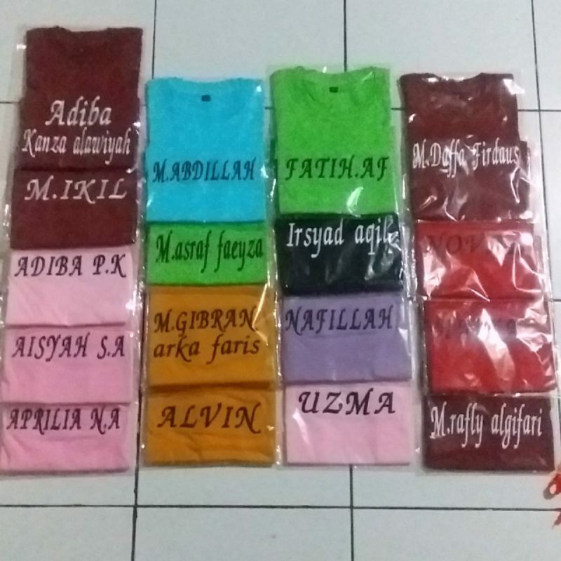 Kaos Anak Combed 30s Bordir Costum