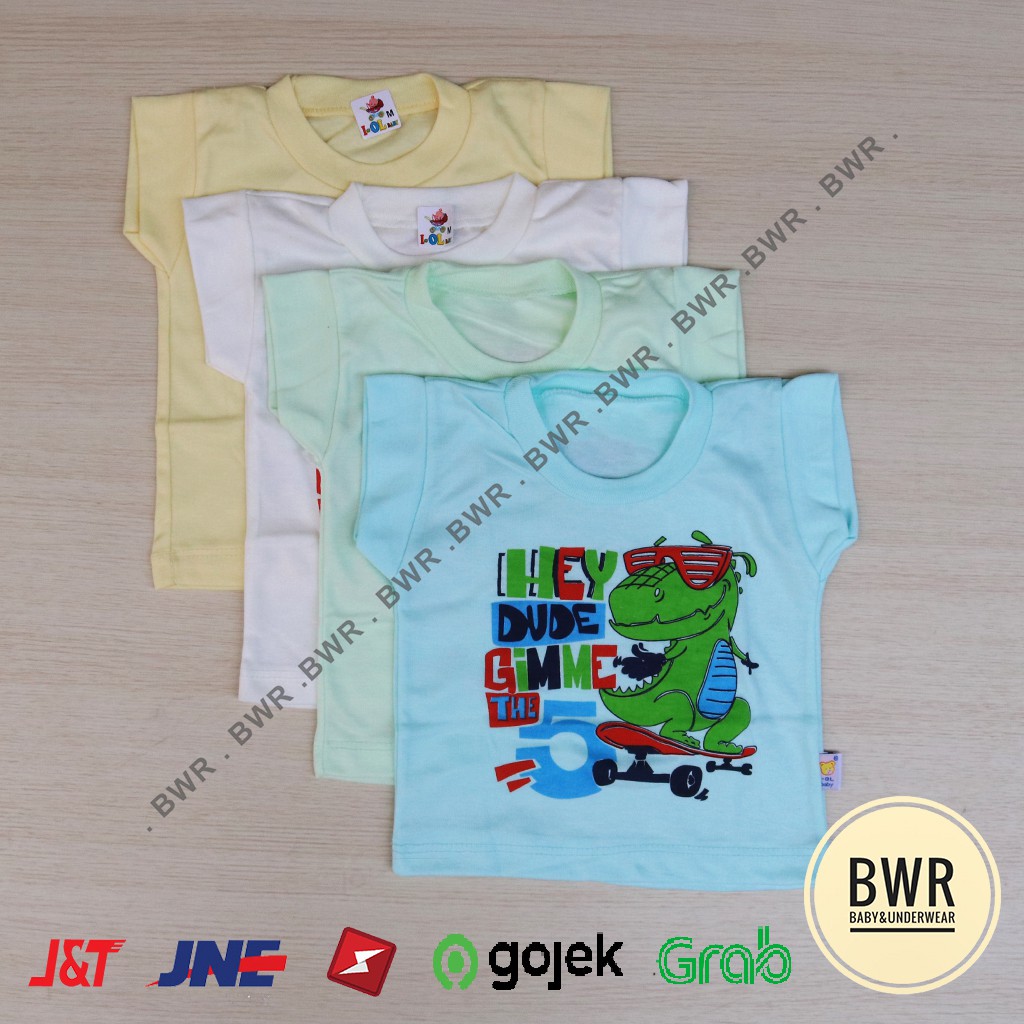 Kaos Oblong IOL MOTIF SABLON / Kaos Anak Baby Lengan Pendek Baju Bayi Atasan Bayi Pilih Warna | Bwr