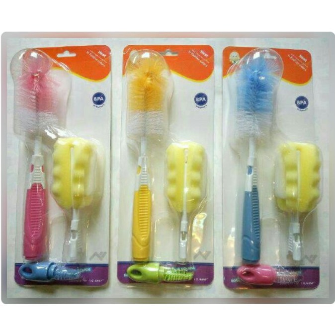 I.Q Baby Bottle &amp; Nipple Brush 3 In 1 (KZ-2269) / Sikat Pembersih Botol