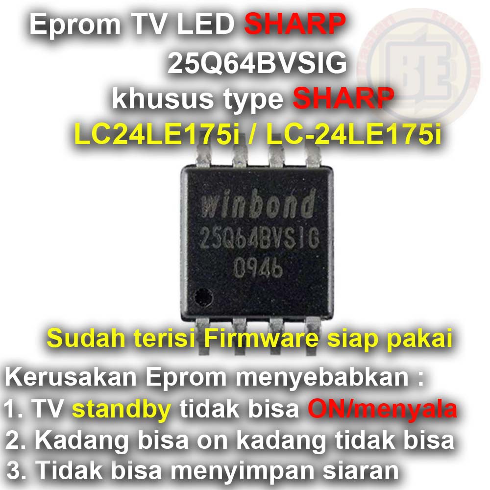 Ic Eprom Firmware TV SHARP LC24LE175i / LC-24LE175i