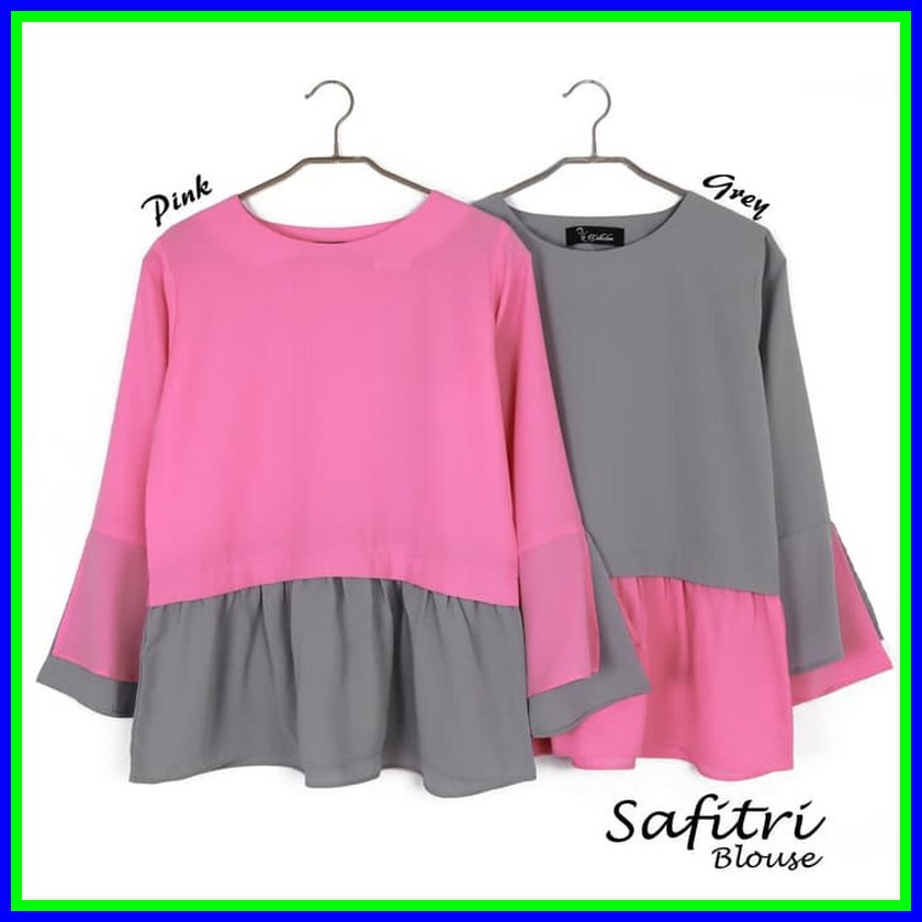 Blus Casual Gaya Korea Lengan Panjang Motif Bordir Bahan Sifon untuk Wanita