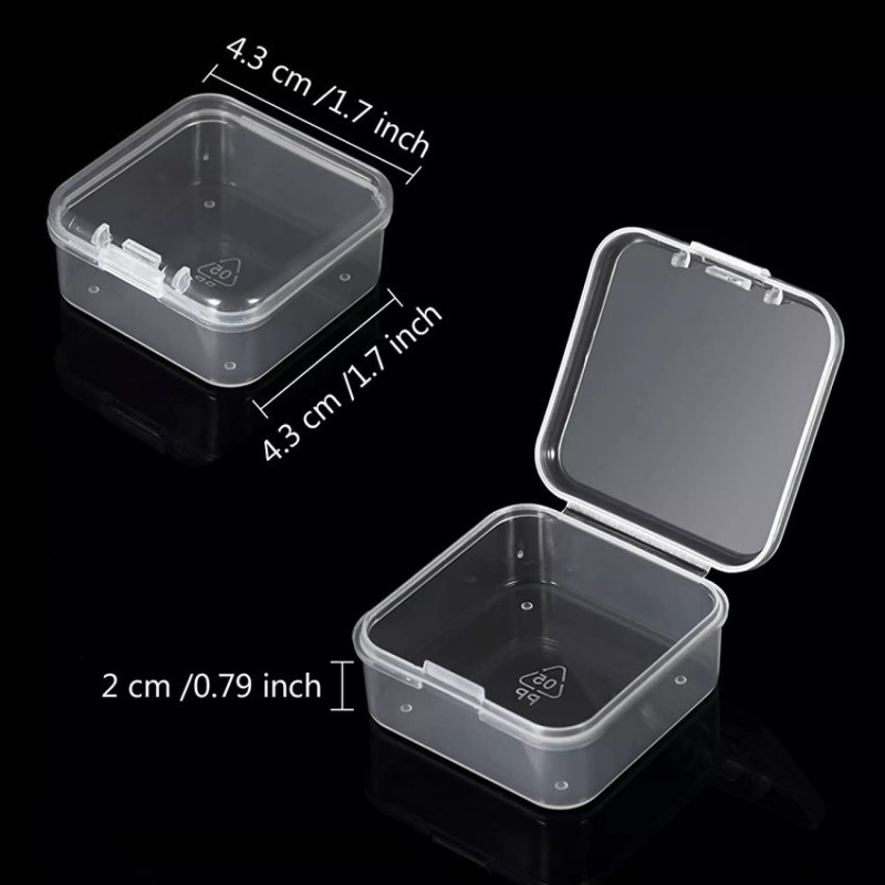 [6Pcs Set Mini Plastic Clear Jewelry Box for Jewelry, Small Items, Beads] [Jewelry Storage Organizer Case]