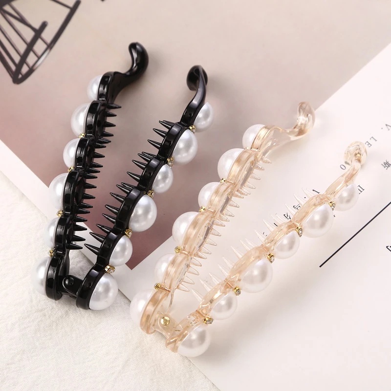 1Pc Pearls Acrylic Hairpins Hair Clips Hair Claw / Makeup Ponytail Hair Styling Barrettes