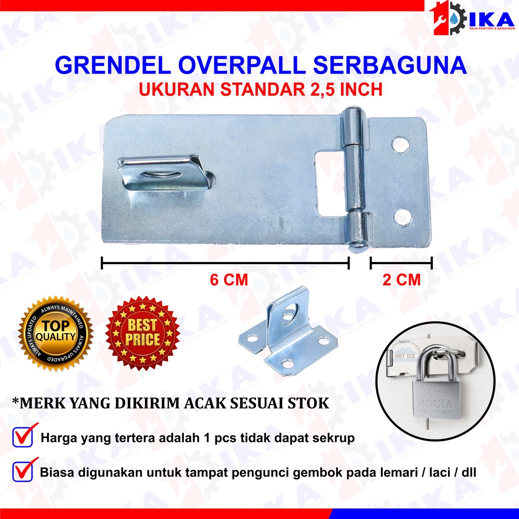 Overpal plat tempat gembok 2,5&quot; inch | 3&quot; inch | 4&quot; inch putih murah / overval