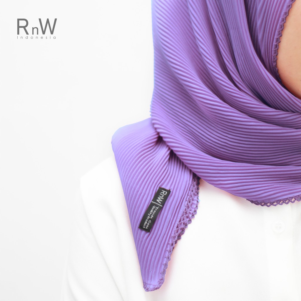NEW YEAR SALE Pashmina Plisket Crochet Premium-Purple