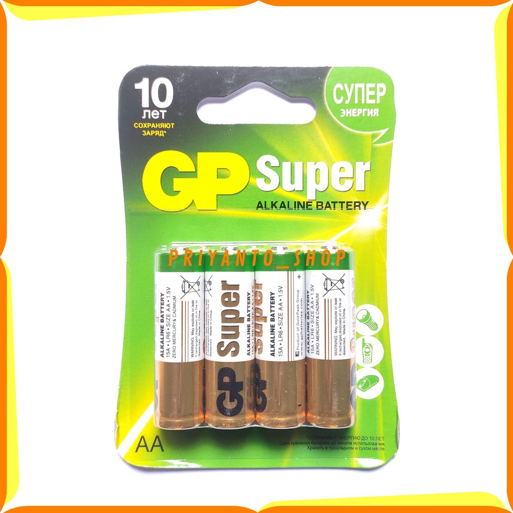 ORIGINAL BATU BATTERY BATREI GP SUPER AA A2 ISI 4 ASLI