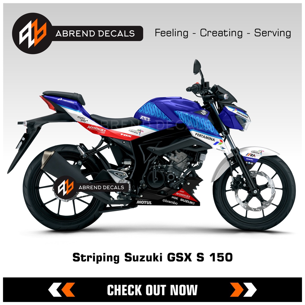 Striping Suzuki GSX S 150 Mandalika Pertamina Sticker Motor Gsx 150 S List Variasi Custom