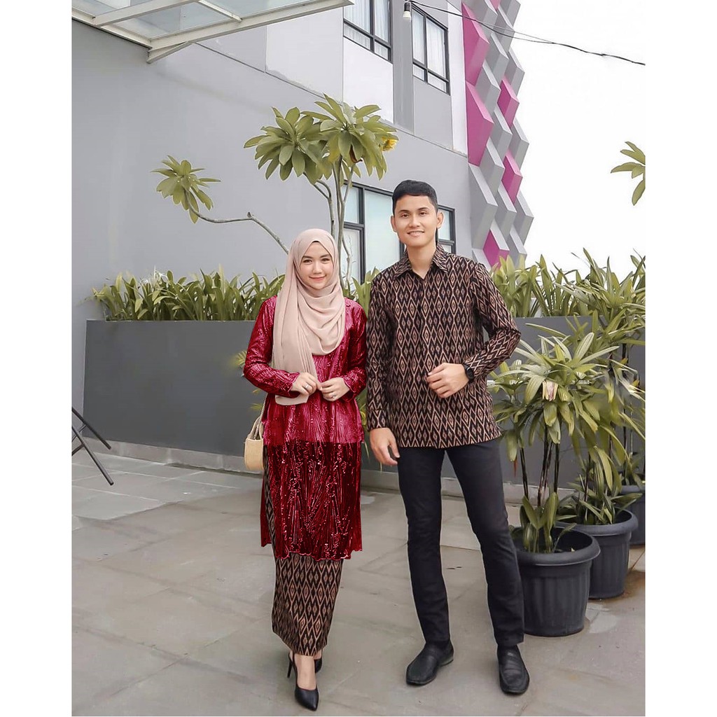 Bs COD !! cp Maura Couple - Sania Ruffle Batik Couple Ori Ndoro Jowi DNT Garansi Termurah Shopee-4