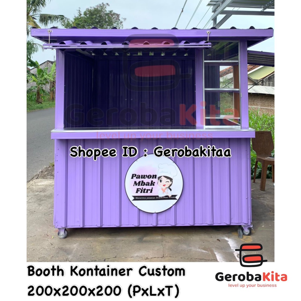 booth container big size/ gerobak kontainer ukuran besar/ gerobakita kontainer