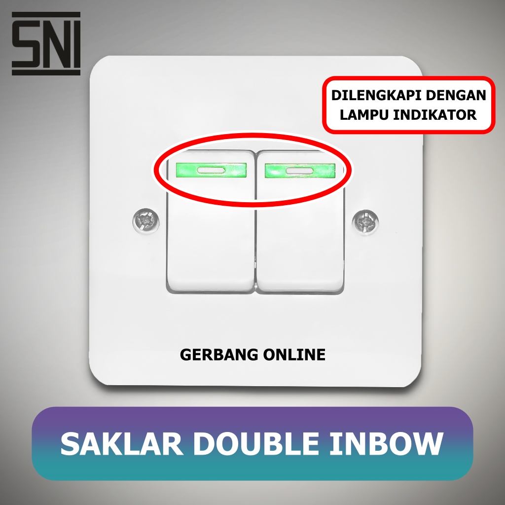 Saklar Engkel Double Inbow Ganda Tanam Dinding IB VISICOM VS 902 VS-902 VS902