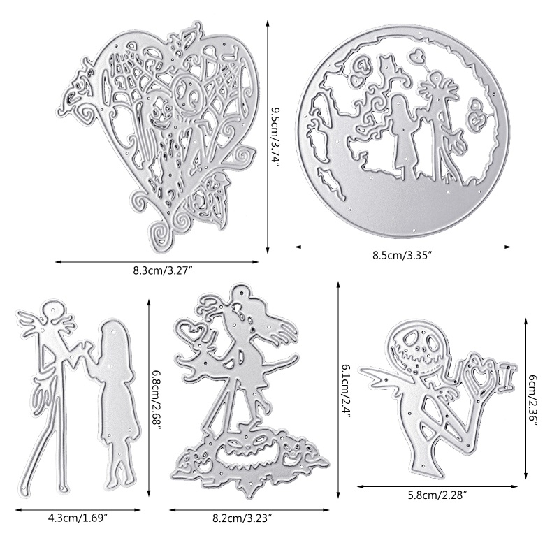 Cetakan Stensil Cutting Dies Motif Tema Halloween Bahan Metal Untuk Scrapbook / Craft DIY