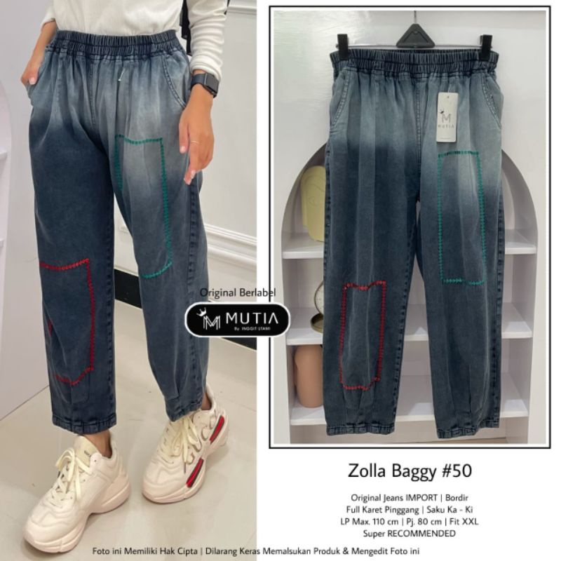 ZOLLA BAGGY #50 BY MUTIA (CELANA BAGGY JEANS WANITA) Celana baggy jeans premium rekomended