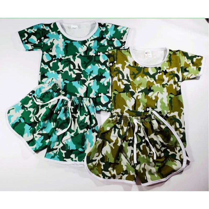 BAJU ANAK ARMY SET MURAH KATUN TC MOTIF