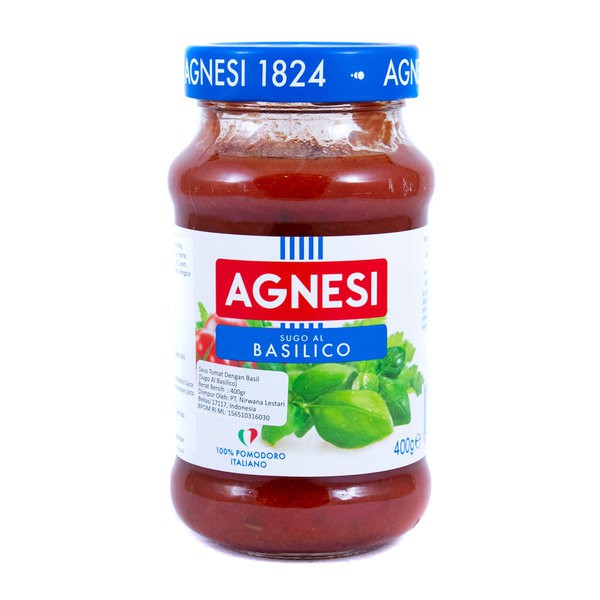 

AGNESI Sugo Al Basilico Tomato Pasta Sauce 400gr - Saus Tomat Basil